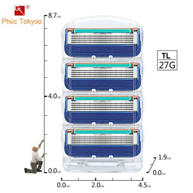 Dao cạo râu 5 lưỡi loại tốt ( Cán + 4 lưỡi cạo)