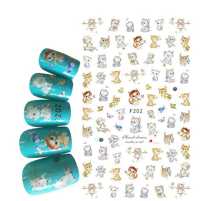 Sticker 3D mèo - hình dán móng