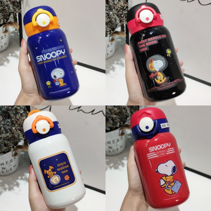 Bình Đựng Nước Giữ Nhiệt 24H Snoopy 350ML - Thép Không Gỉ Cao Cấp ERASHOP 078539 - Snoopy Dạ Quang Bền, Rẻ Đẹp