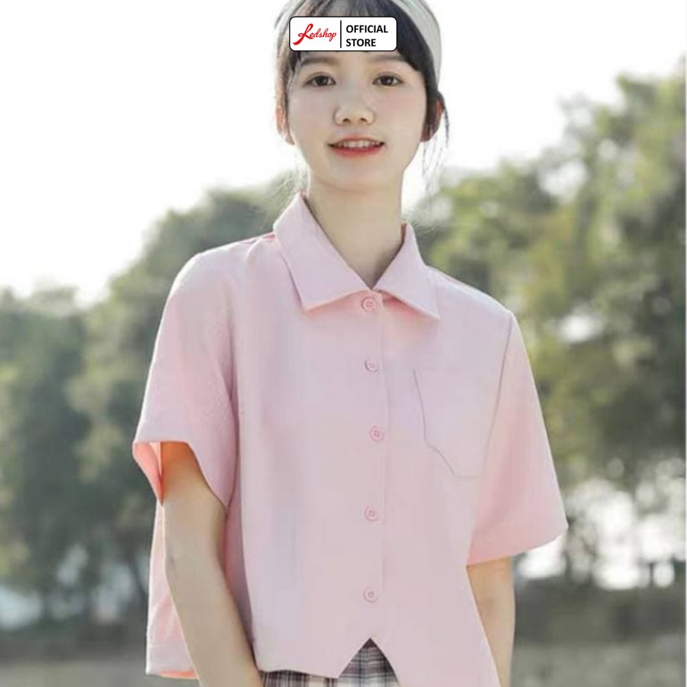 Áo Sơ Mi Nữ Seon Dáng Lửng Cổ Bẻ Ngắn Tay Nhiều Màu REDSHOP | BigBuy360 - bigbuy360.vn