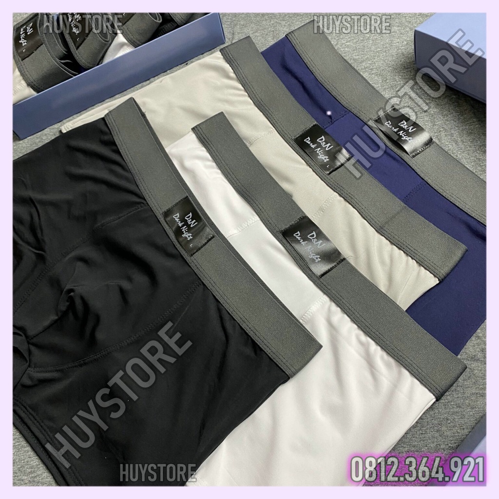 Hộp 5 Quần lót BOXER  DN đùi nam, quần sịp nam DN giao mau NGÂU NHIÊN Vải Thun Lạnh(chất mát,thoáng khí),co giãn 4 chiều