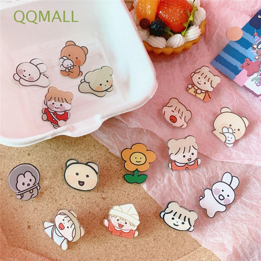 Bộ 3 Ghim Cài Áo Hình Thỏ Hoạt Hình Bằng Acrylic Dễ Thương Cho Nữ