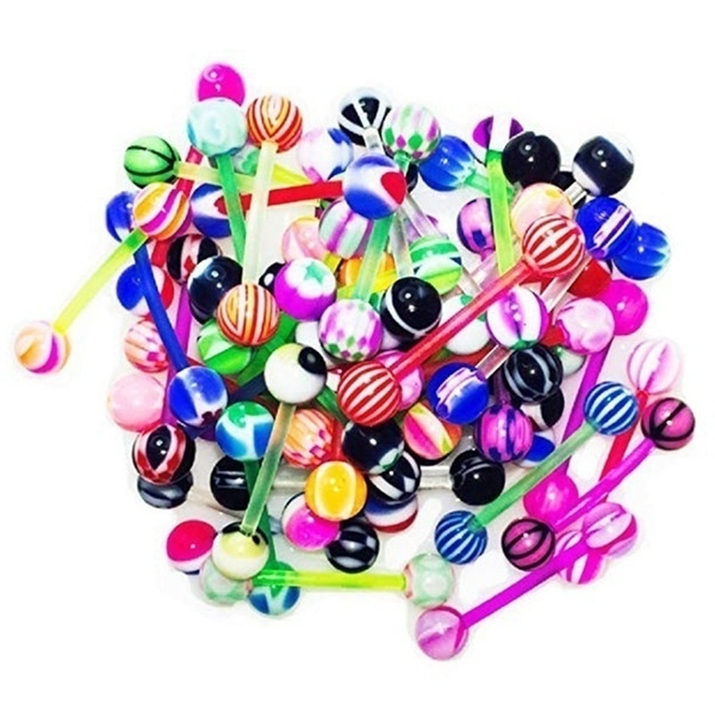 100 Khuyên Xỏ Cơ Thể Màu Sắc Cầu Vồng Cá Tính