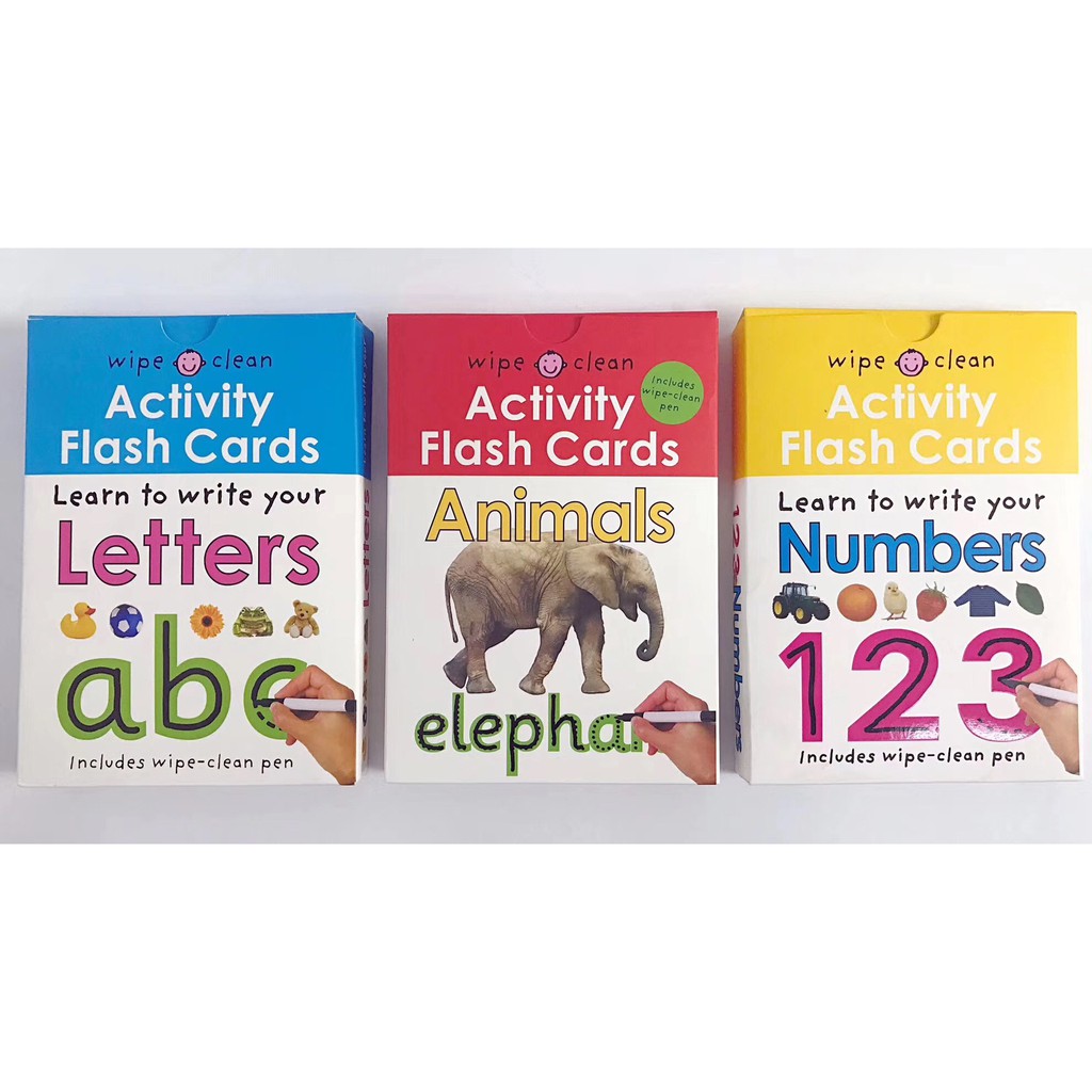Set 3 bộ Wipe Clean Activity Flash Cards
