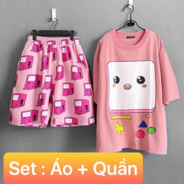 Set Bộ Cartoon In hình 3D TIVI cực xinh Lapi VN -chất liệu vải thun cotton co dãn 4 chiều,mịn, freesize <70kg