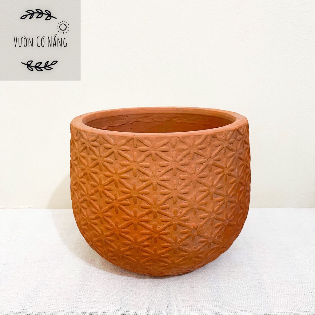 Chậu Đất Nung, Chậu Nối Hỏa Biến Size 21cm