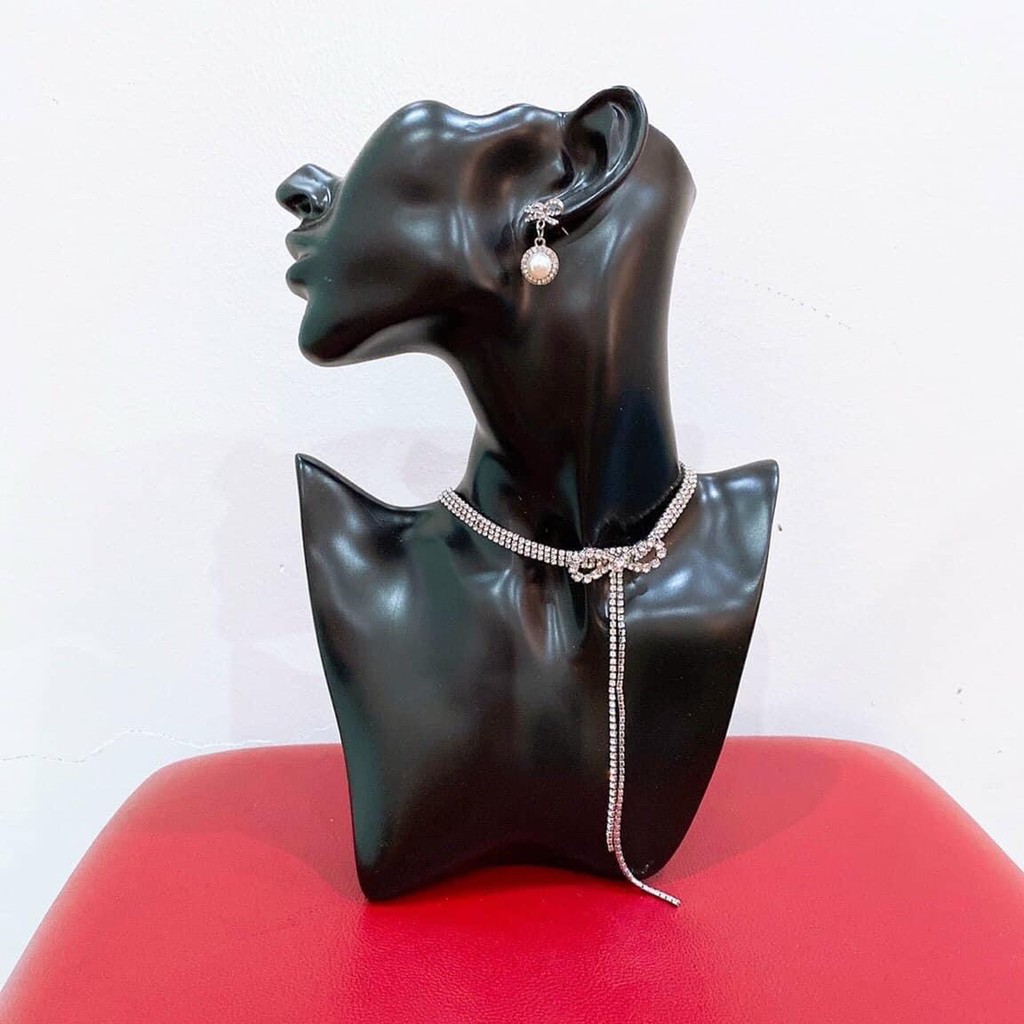 CHOKER NƠ CAO CẤP XINH ĐẸP CHO NỮ DÂY CHUYỂN VÒNG CỔ NƠ ĐÁ LẤP LÁNH SIÊU SANG TRANG SỨC NO.93 JEWELRY