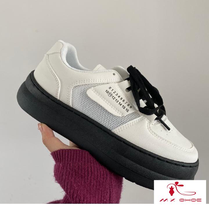 M & X~ Giày Thể Thao Da Đế Dày Thoáng Khí Phong Cách Hàn Quốc Dễ Phối Đồ Thời Trang Mùa Hè Dành Cho Nữ