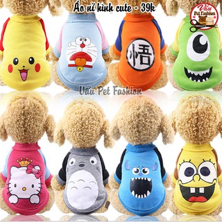 Áo nỉ hình cute dành cho chó mèo thú cưng