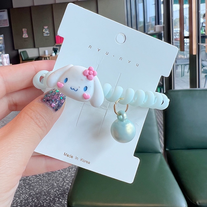 Dây Buộc Tóc Cao Su Co Giãn Hình Điện Thoại Hello Kitty Phong Cách Nhật Bản