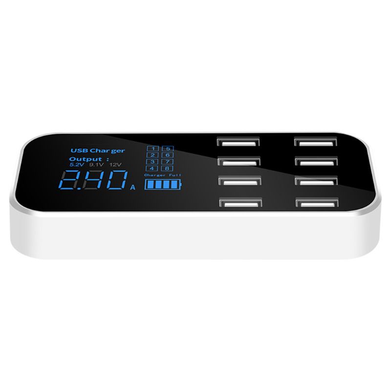 Bộ sạc nhanh 8 cổng USB màn hình LCD cho xe hơi