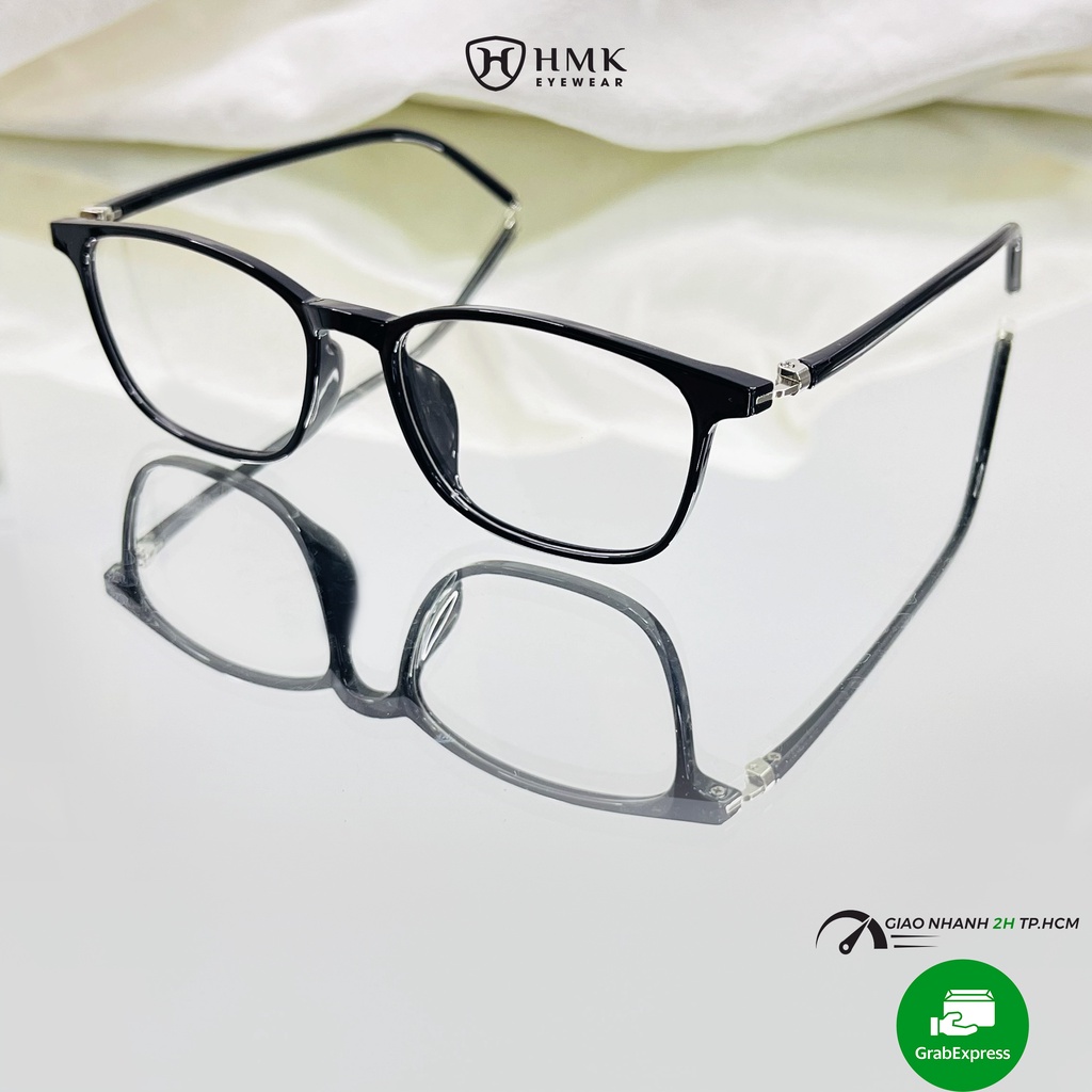 Gọng kính cận Nam Nữ HMK mắt vuông chất liệu nhựa dẻo màu sắc thời trang GN2135 nhiều màu