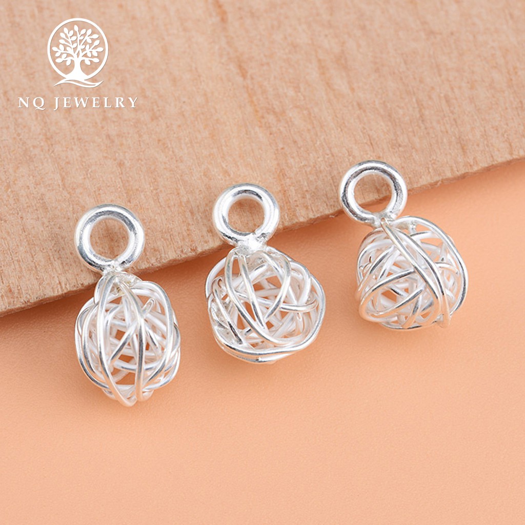 Charm bạc quả cầu mây treo - NQ Jewelry