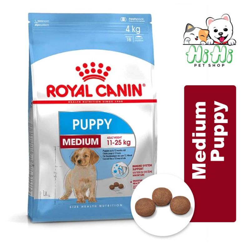 Thức ăn hạt cho chó - Royal Canin Medium Puppy - dành cho chó size 11 - 25 (kg) - bao nguyên 1kg, 4kg