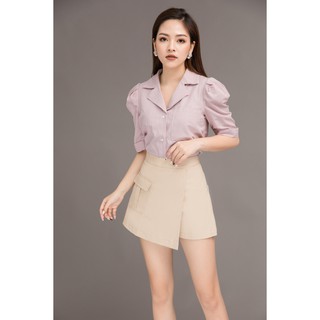 Áo sơ mi nữ 20AGAIN cổ bẻ tay bồng ASA0001