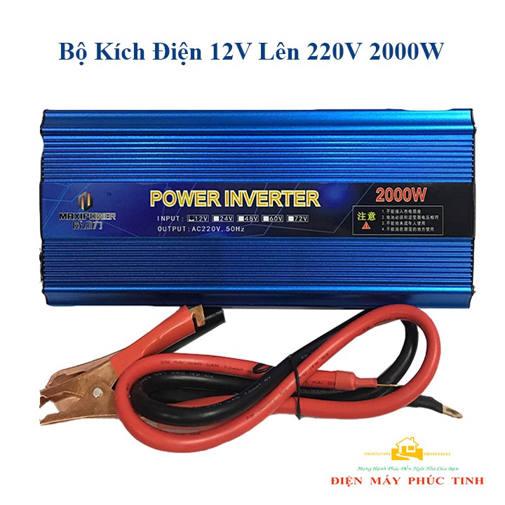 Bộ kích điện 12V lên 220V - 2000W chính hãng