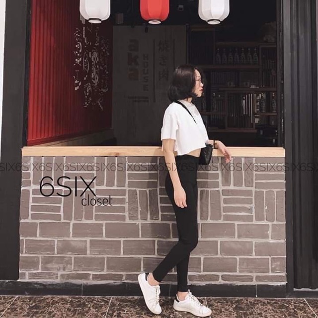 Quần legging hàn cạp cao