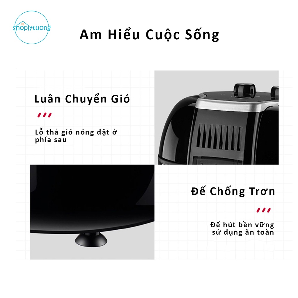 Nồi Chiên Không Dầu 7L mobell Cửa Kính Trong Suốt