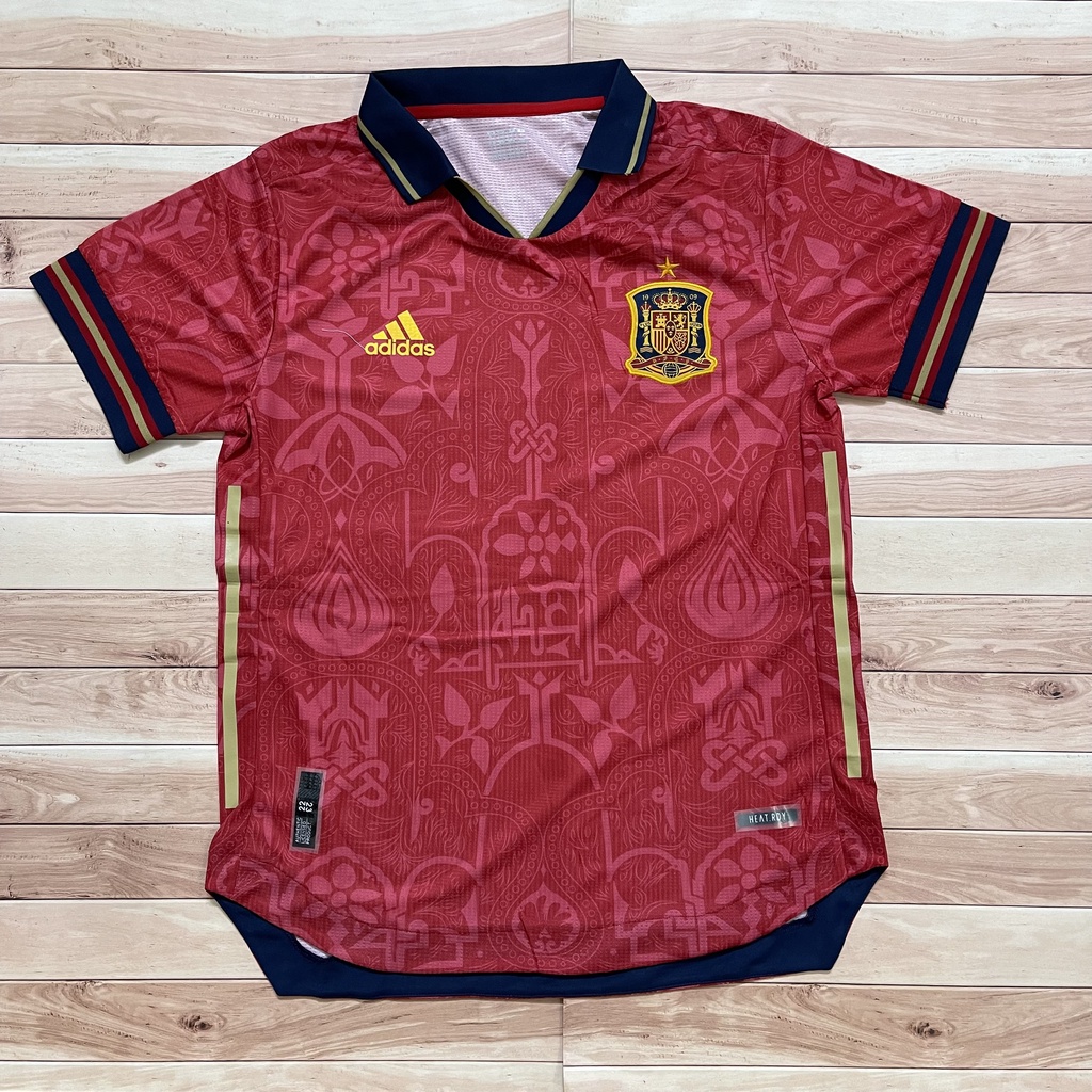 Áo Bóng Đá Đội Tuyển Tây Ban Nha WC 2022 - Chuẩn Mẫu Thi Đấu - Vải Polyester Thái Gai Lưới