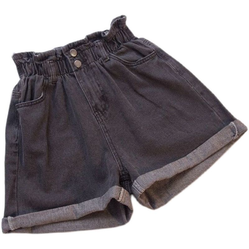 Quần Short denim Ống Rộng Lưng Thun Co Giãn Thời Trang Mùa Hè Dành Cho Nữ Có size Lớn