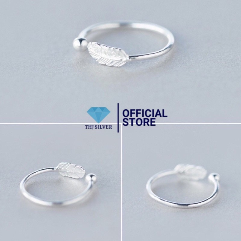 Nhẫn lông vũ nhẹ nhàng chuẩn bạc ta - THJ Silver