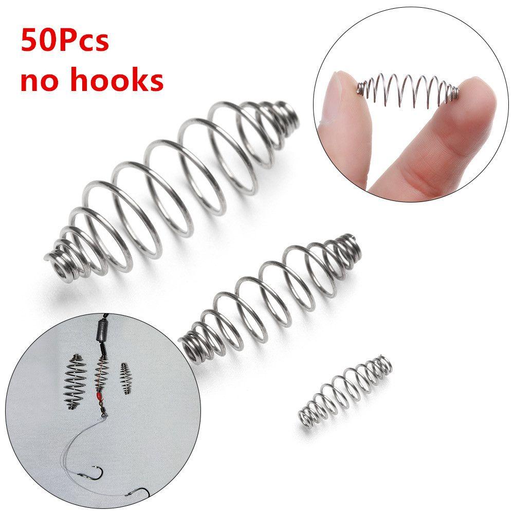 Set 50 dụng cụ lò xo hình quả ô liu giữ mồi câu cá bằng thép không gỉ bền chắc