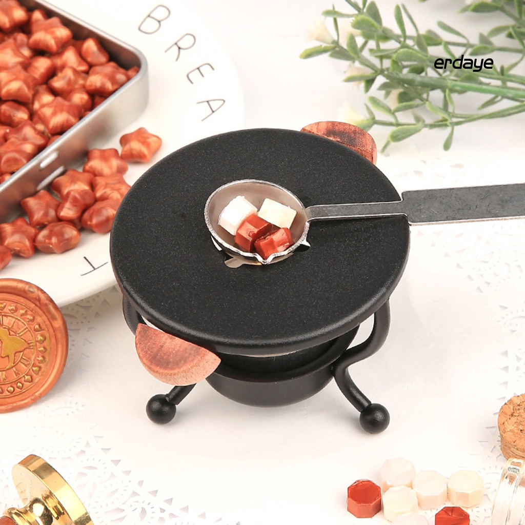 Lò nung sáp có tay cầm làm từ gỗ phong cách retro sử dụng tiện lợi