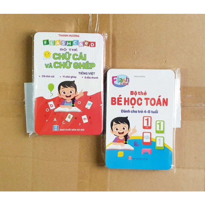 Combo Thẻ học toán - thẻ học chữ cái và chữ ghép size đại. Flash card cho bé phát triển trí thông minh