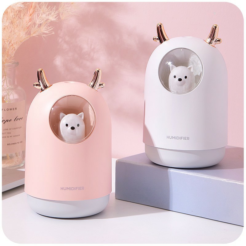 [FREESHIP] Máy Phun Sương Tạo Ẩm Có Đèn Led Hình Gấu Dễ Thương