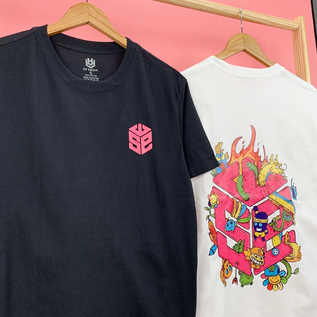 Áo Thun In Hình Tay Lỡ Form Rộng Rồng Hồng Cho Cả Nam và Nữ Vải Cotton 100% HaiHaiShop