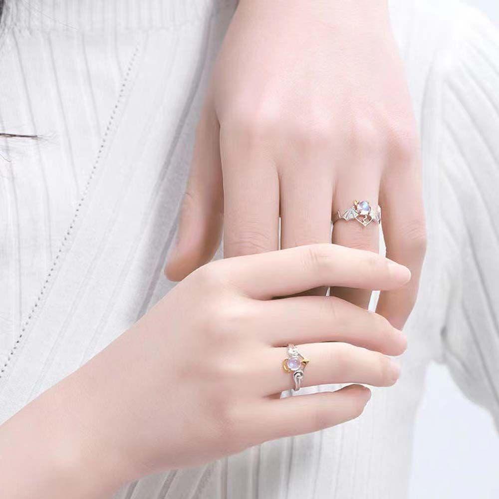 Nhẫn Hở Bằng Đồng Hình Thiên Thần Và Ác Quỷ Sang Trọng Cá Tính|Nhẫn Đeo Giữa Ngón Tay
