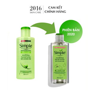 Nước hoa hồng cho da nhạy cảm Simple Kind To Skin Soothing Facial Toner - 2016 Skincare