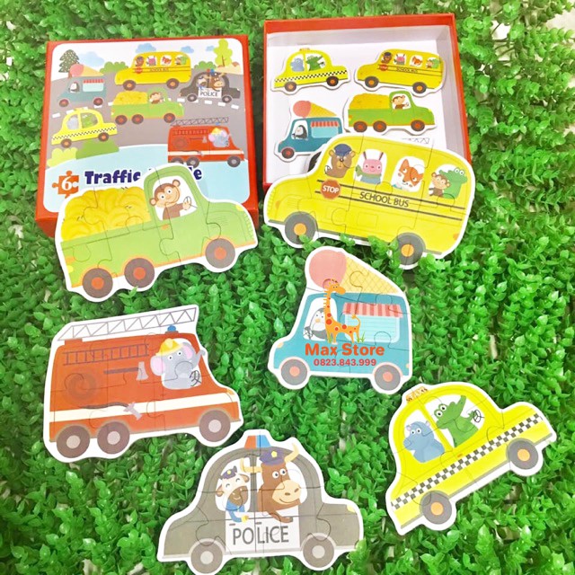 (Mẫu Lớn Siêu Đẹp) Đồ Chơi Ghép Hình Puzzle 6 Miếng