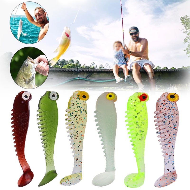 Mồi Câu Cá Giả 7 Màu Bằng Silicone Dạ Quang