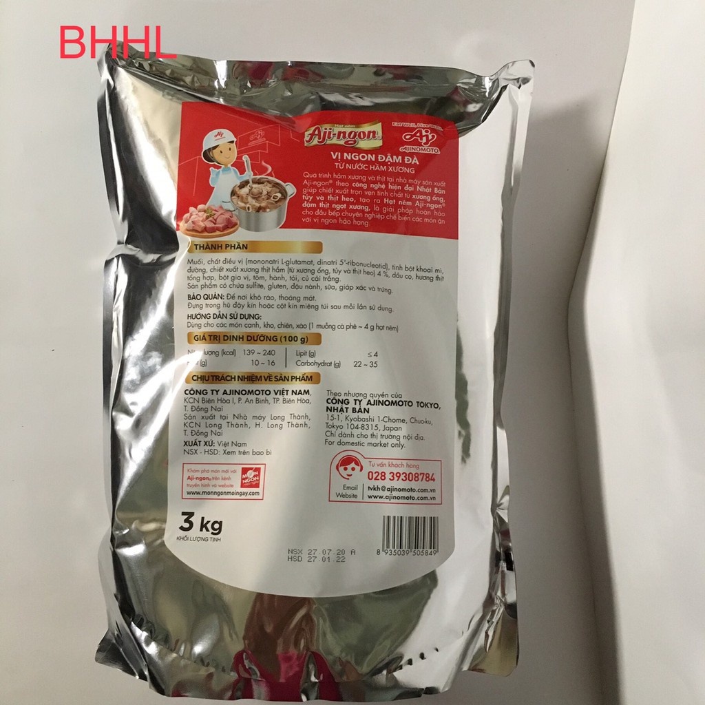 HẠT NÊM AJI-NGON 3KG CHO BẾP CHUYÊN NGHIỆP