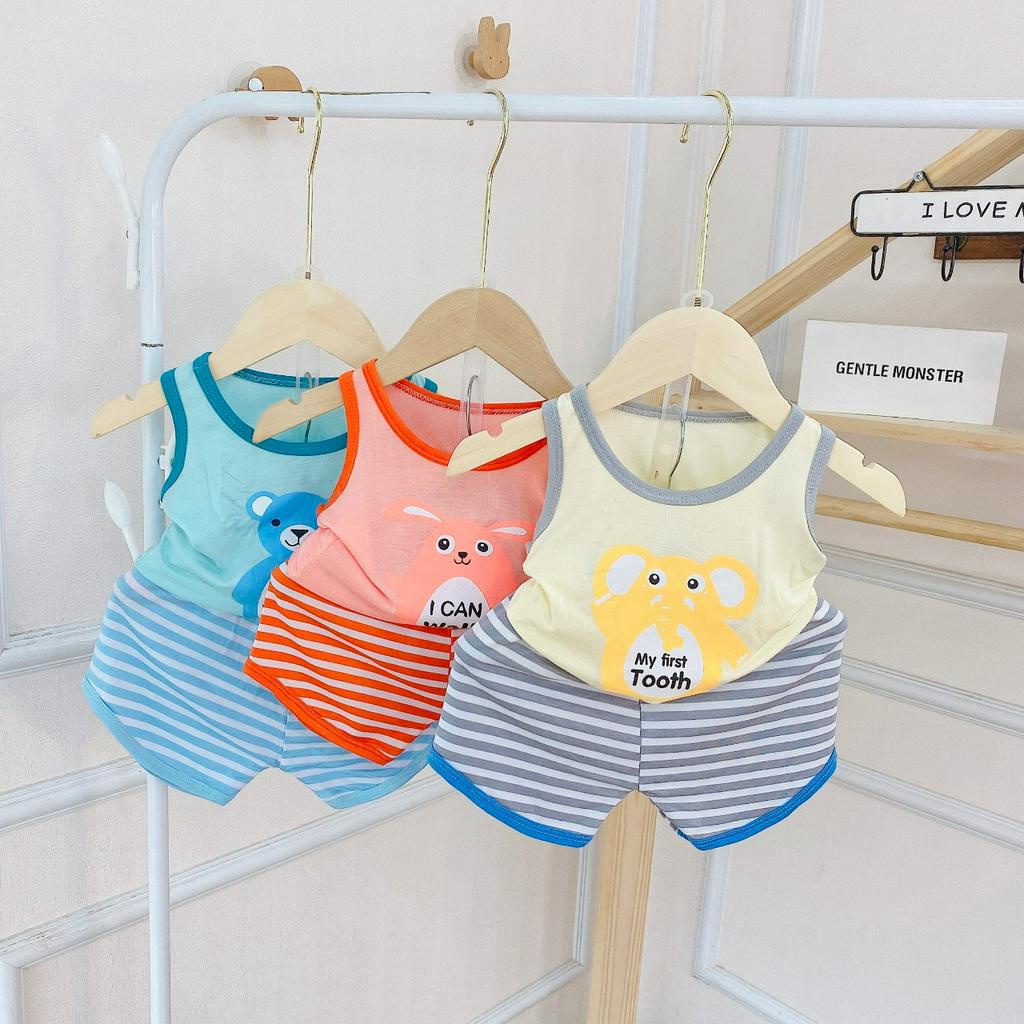 Bộ ba lỗ cho bé chất thun lạnh size đại cho bé trai bé gái từ 8-19kg LILIKIDS BBL02