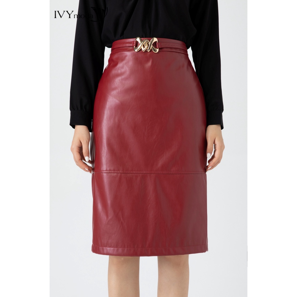 Chân váy da dáng bút chì IVY moda MS 31B9009