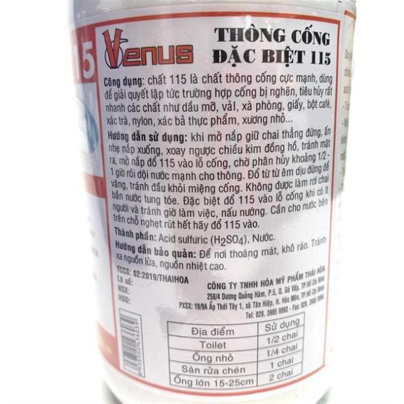 NƯỚC THÔNG CỐNG 115 ĐẶC BIỆT VENUS 1000ML [tohodo]