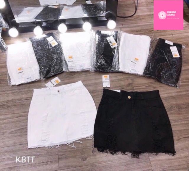 Chân váy jean rách[ có quần trong] cao cấp, bao dáng | BigBuy360 - bigbuy360.vn