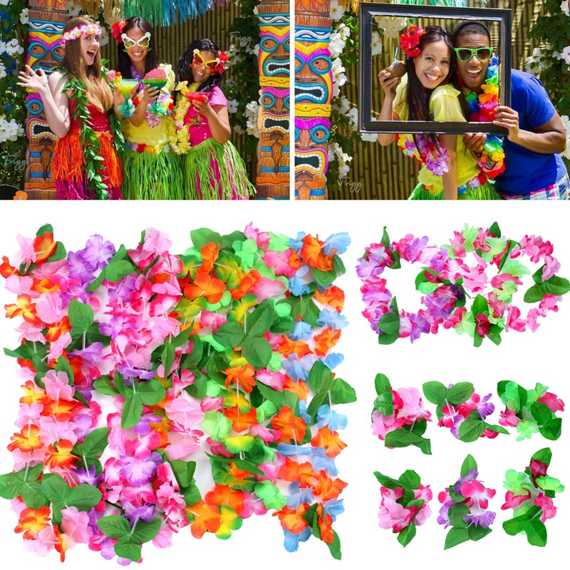 Bộ 4 Vòng Hoa Phong Cách Hawaii Thời Trang Cho Nữ