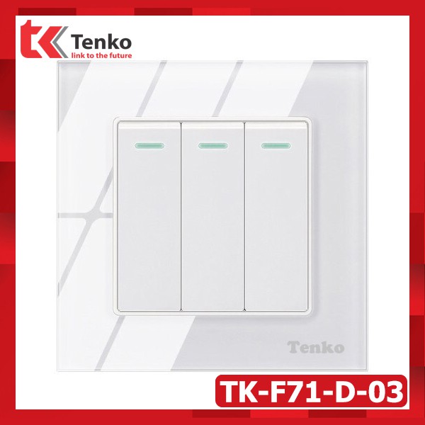 Công Tắc Kính Cường Lực Chống Xước Chống Va Đập chính hãng TENKO TK-F71-D-03 Màu Xanh Mint