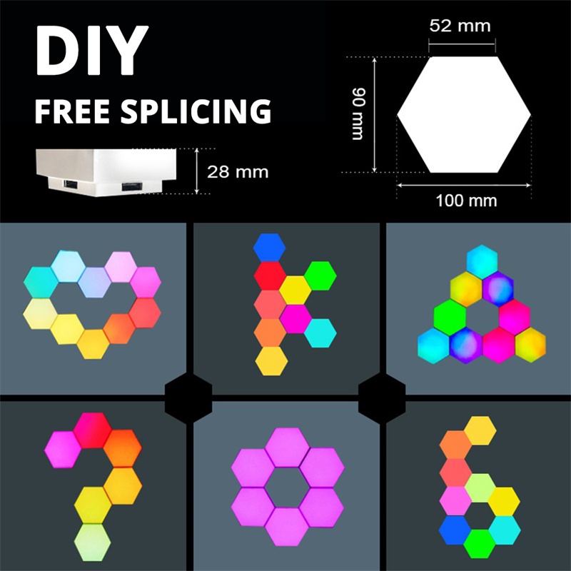 Đèn LED Lục Giác RGB Cảm Ứng Chạm Thông Minh 5V