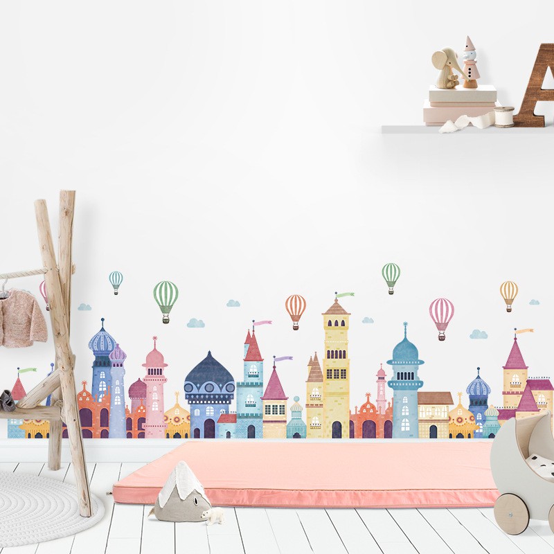 Tranh decal dán tường trang trí decor phòng khách KHUNG ẢNH NGỰA XANH - tranh dán tường phòng khách