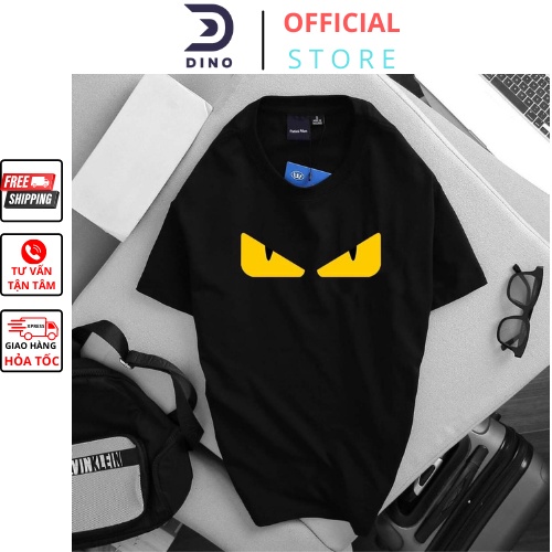 Áo Thun Cổ Tròn In Hình Đôi Mắt Unisex Dino Cho Nam Nữ, áo thun không cổ in hình đôi mắt nam nữ basic ngắn tay