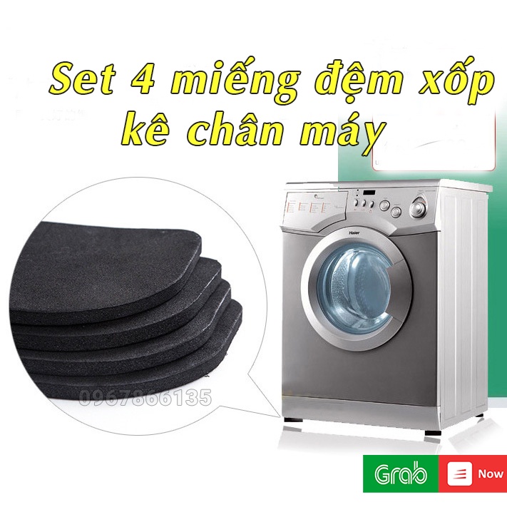 Set 4 miếng đệm xốp kê chân máy giặt chống trượt, chống rung máy giặt