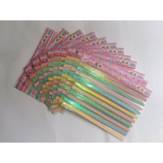 Combo 10 xấp giấy xếp sao, giấy gấp sao kim tuyến lấp lánh