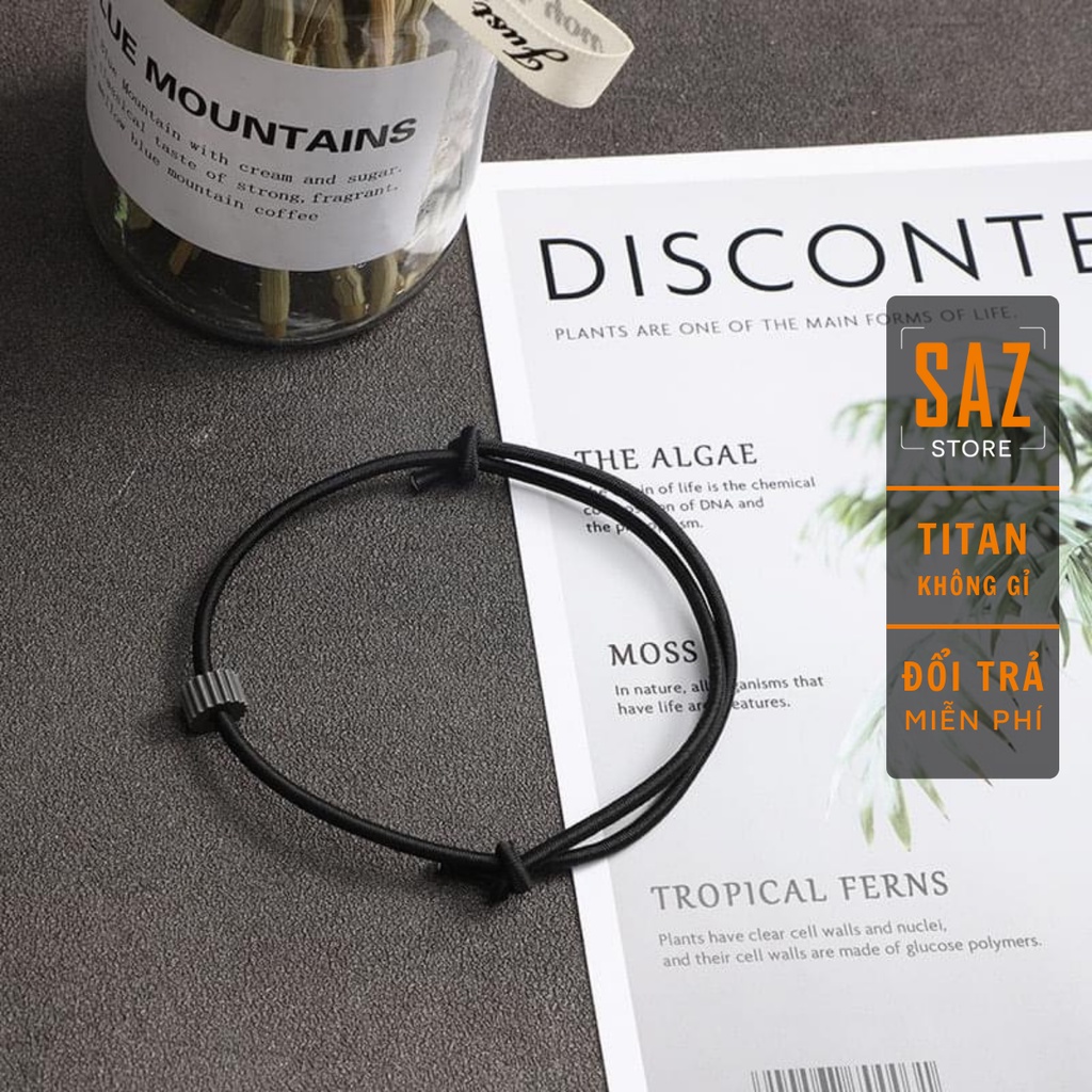 Vòng Tay Nam Lắc Tay Unisex Thời Trang Đeo Tay Nam Nữ Basic Saz Store Màu Bạc Đen  - Vòng Cylin