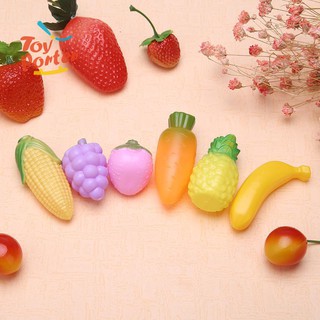 Bộ 6 mô hình trái cây bằng nhựa dành cho các bé trang trí nhà búp bê