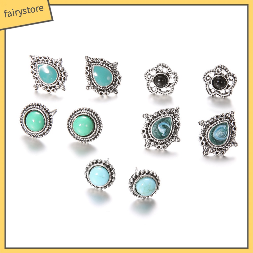 Set 5 đôi khuyên tai phong cách bohemian thời trang thời thượng cho nữ