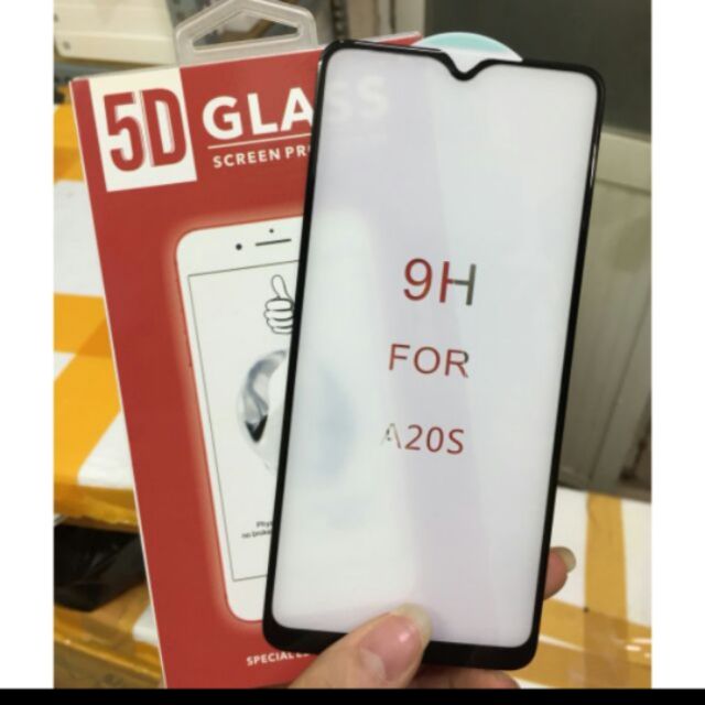 Kính cường lực Galaxy A20S full màn hình 5D xịn full mép
